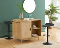 AMANA Kitchen Island with Oak Effect and Rattan Cane Finish