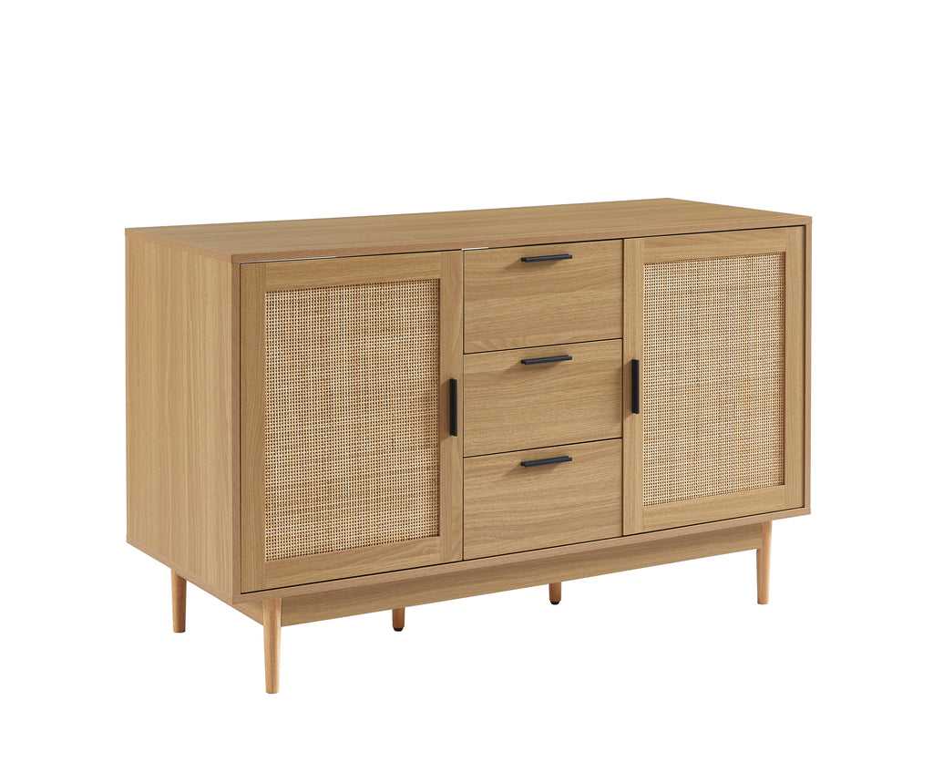 AMANA Bathroom Vanity Unit with Oak Effect and Rattan Cane