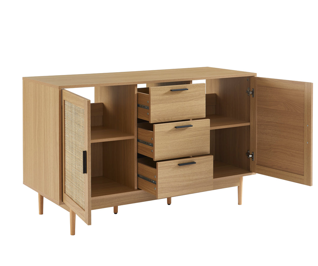 AMANA Bathroom Vanity Unit with Oak Effect and Rattan Cane