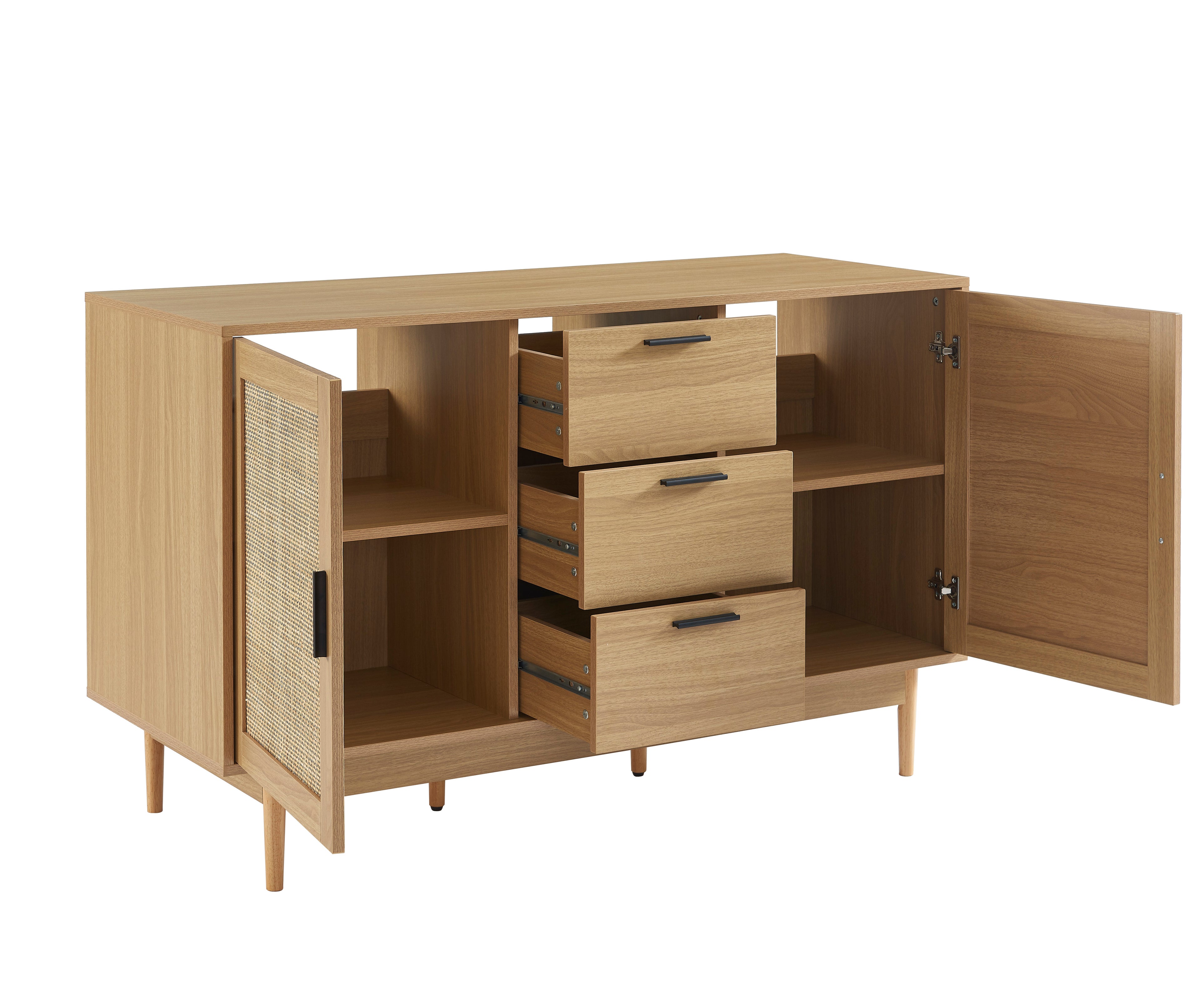 AMANA Bathroom Vanity Unit with Oak Effect and Rattan Cane