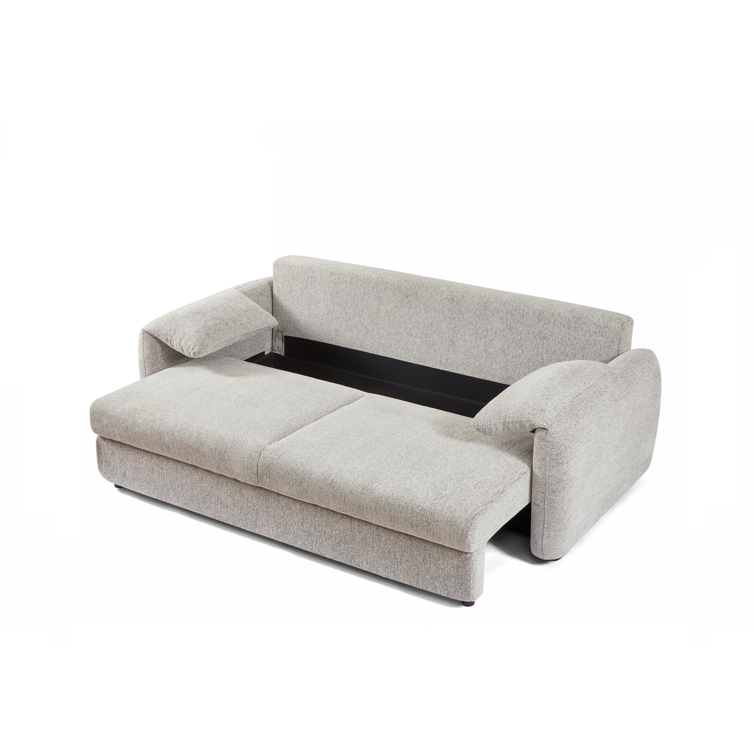 ANGEA Convertible Sleeper Sofa – Woven Chenille Fabric 3-Seater Living Room Furniture