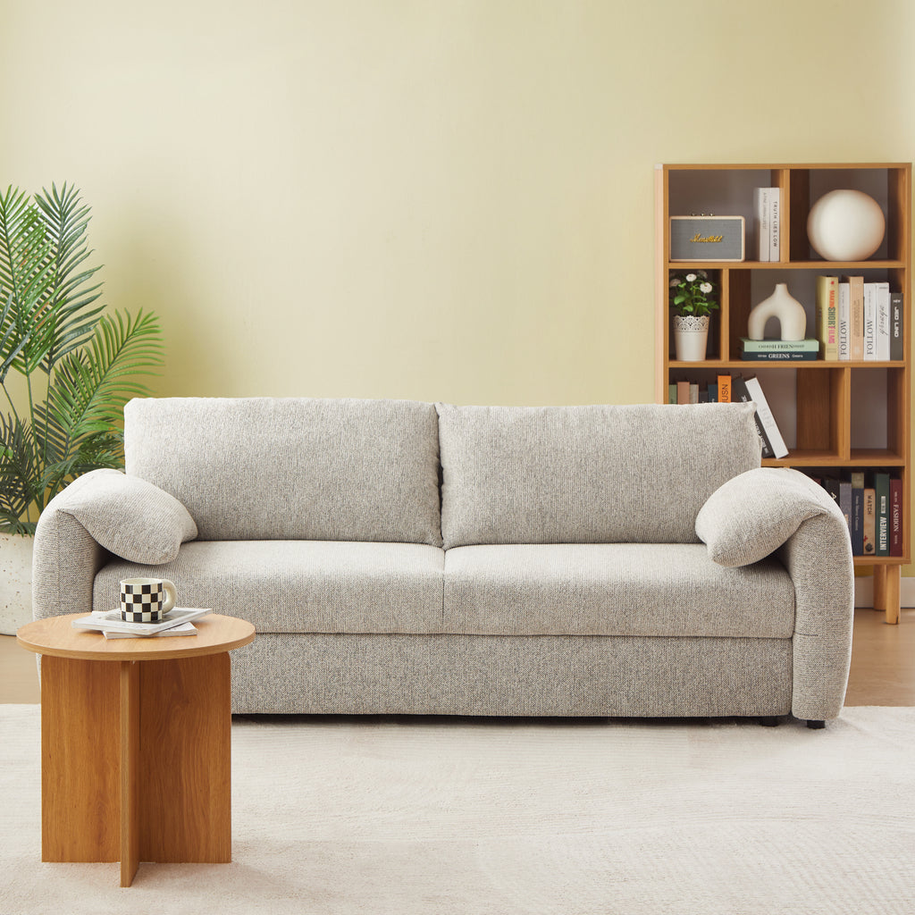 ANGEA Convertible Sleeper Sofa – Woven Chenille Fabric 3-Seater Living Room Furniture