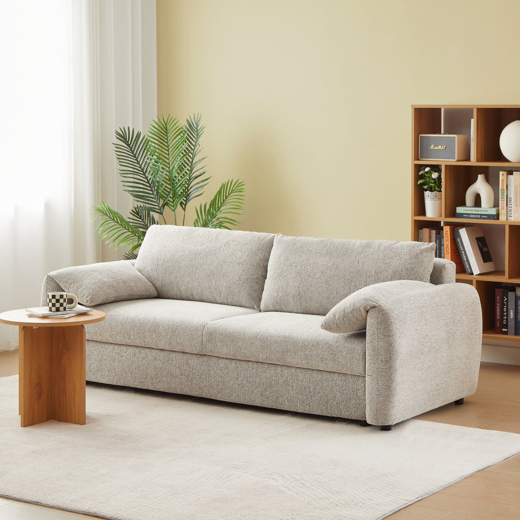 ANGEA Convertible Sleeper Sofa – Woven Chenille Fabric 3-Seater Living Room Furniture