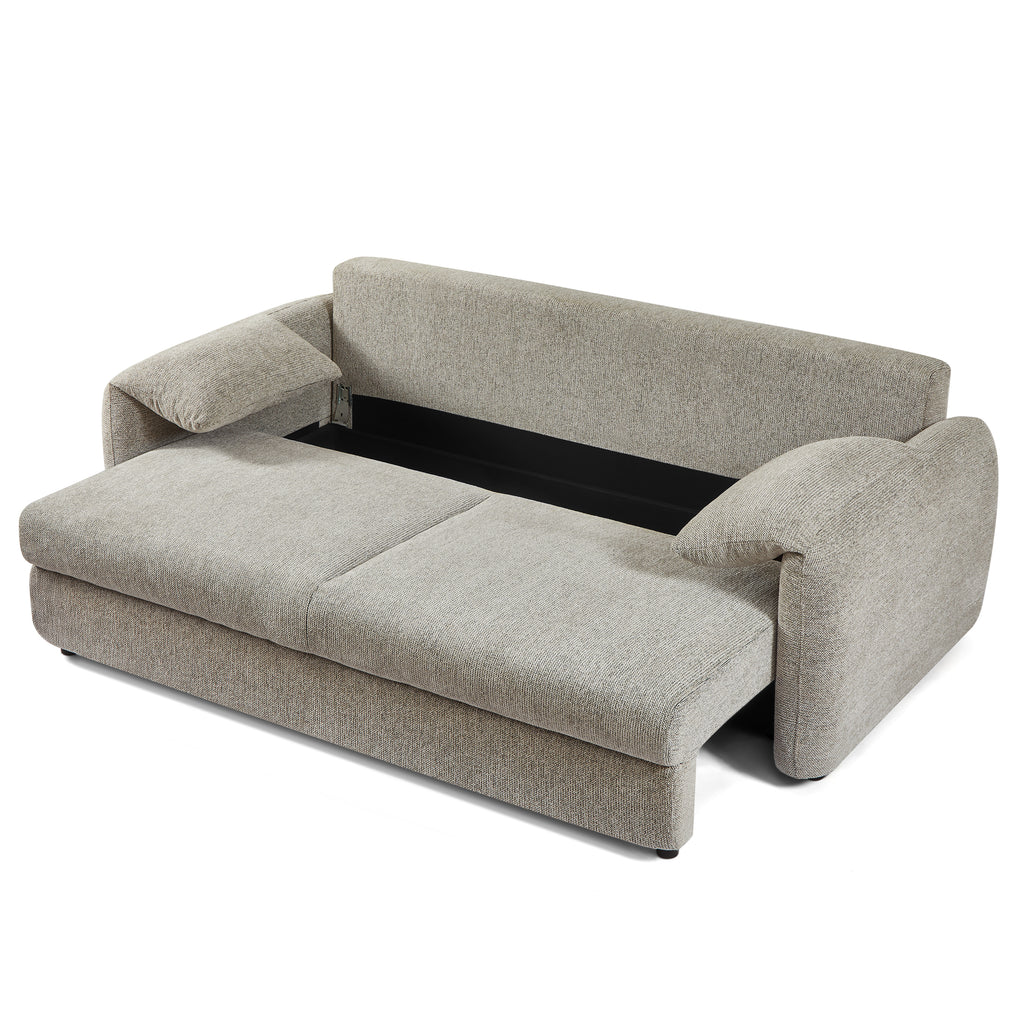 ANGEA Convertible Sleeper Sofa – Woven Chenille Fabric 3-Seater Living Room Furniture