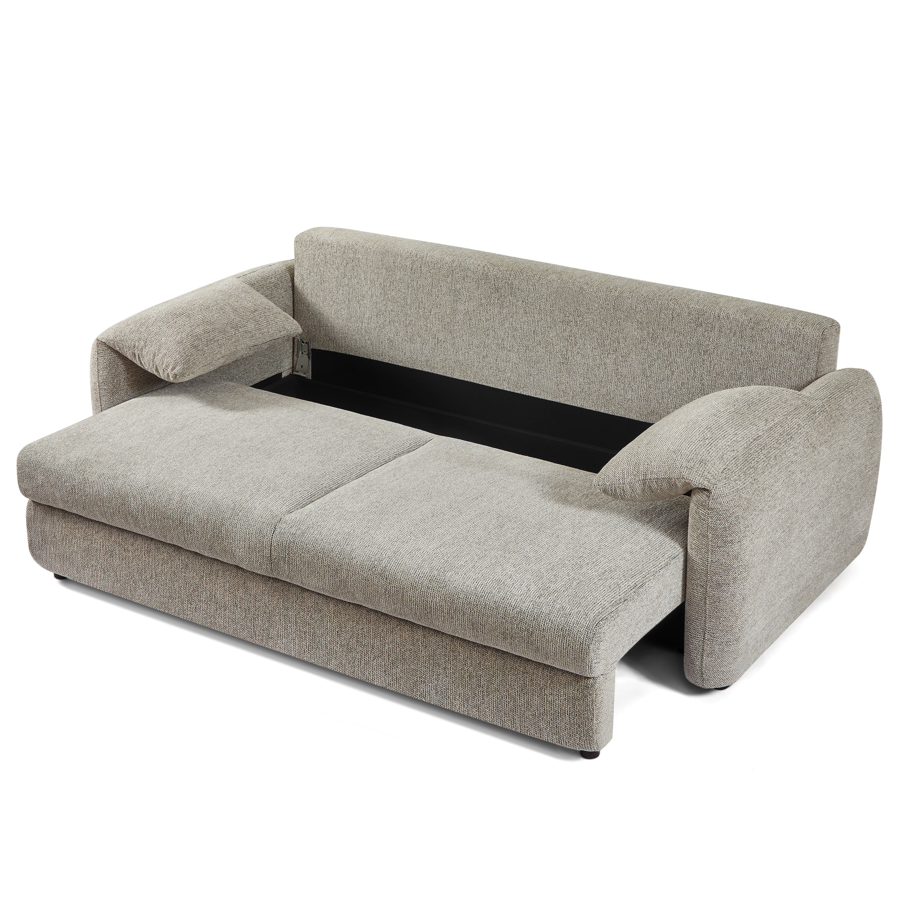 ANGEA Convertible Sleeper Sofa – Woven Chenille Fabric 3-Seater Living Room Furniture