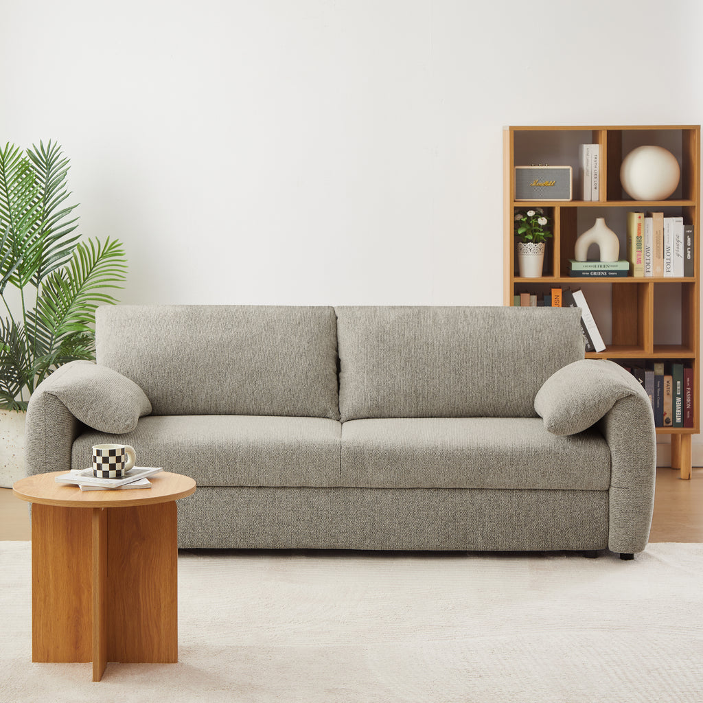 ANGEA Convertible Sleeper Sofa – Woven Chenille Fabric 3-Seater Living Room Furniture