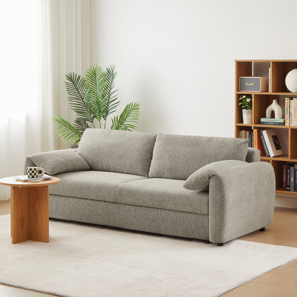 ANGEA Convertible Sleeper Sofa – Woven Chenille Fabric 3-Seater Living Room Furniture