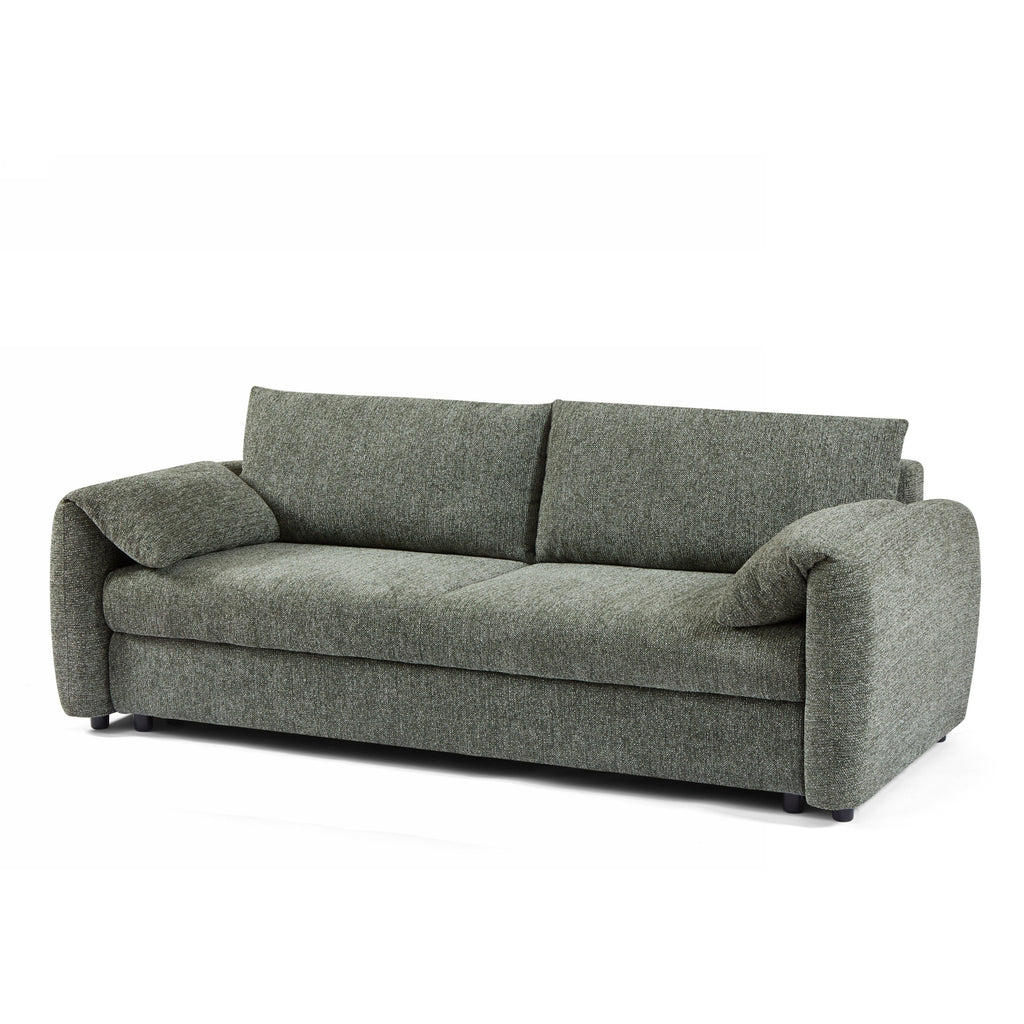 Convertible Sofa Angea 3 Seater Woven Chenille Green – Green