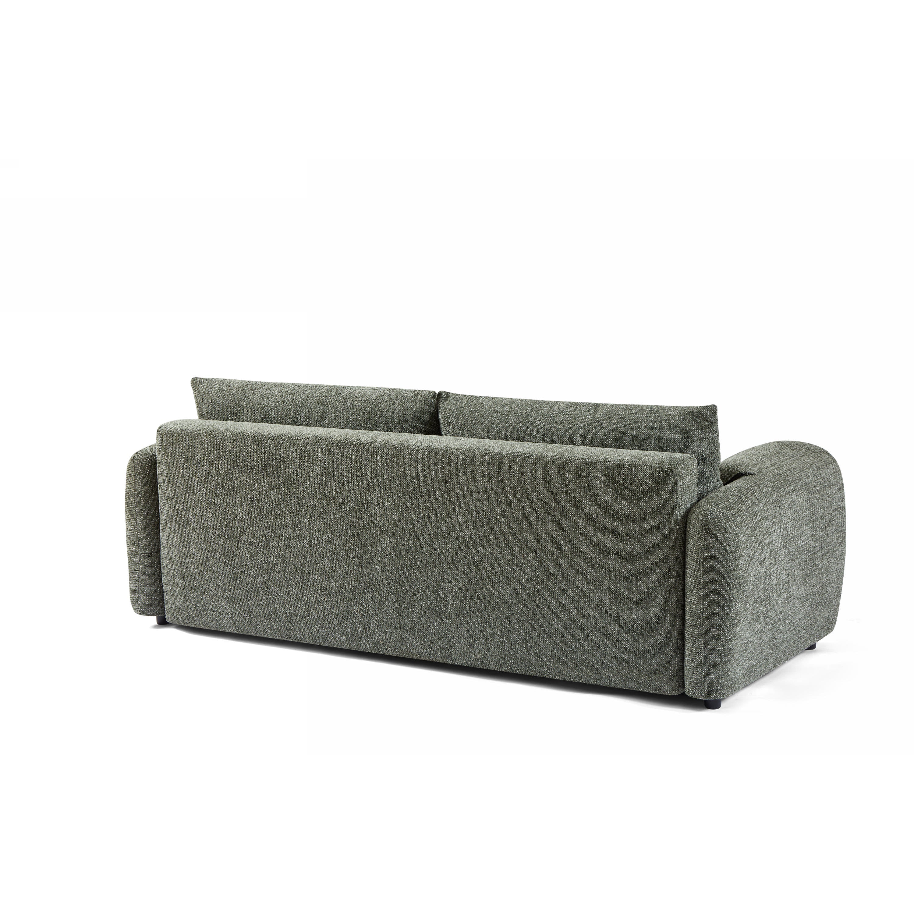 Convertible Sofa Angea 3 Seater Woven Chenille Green – Green