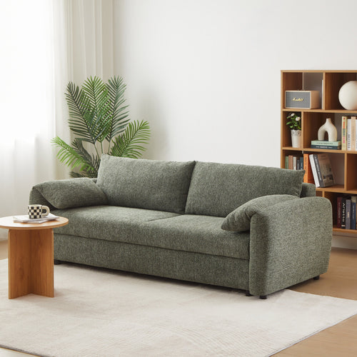 Convertible Sofa Angea 3 Seater Woven Chenille Green – Green