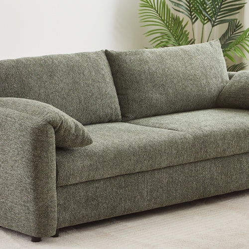 Convertible Sofa Angea 3 Seater Woven Chenille Green – Green