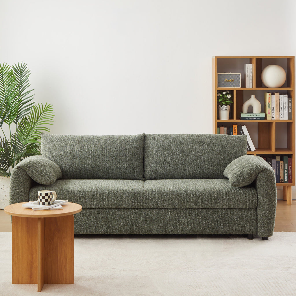 Convertible Sofa Angea 3 Seater Woven Chenille Green – Green