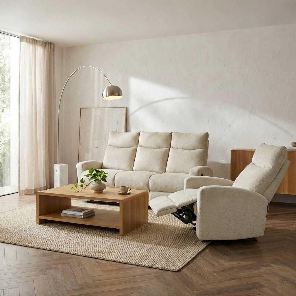 ANTARES Manual Recliner Chair 1-Seater - Beige