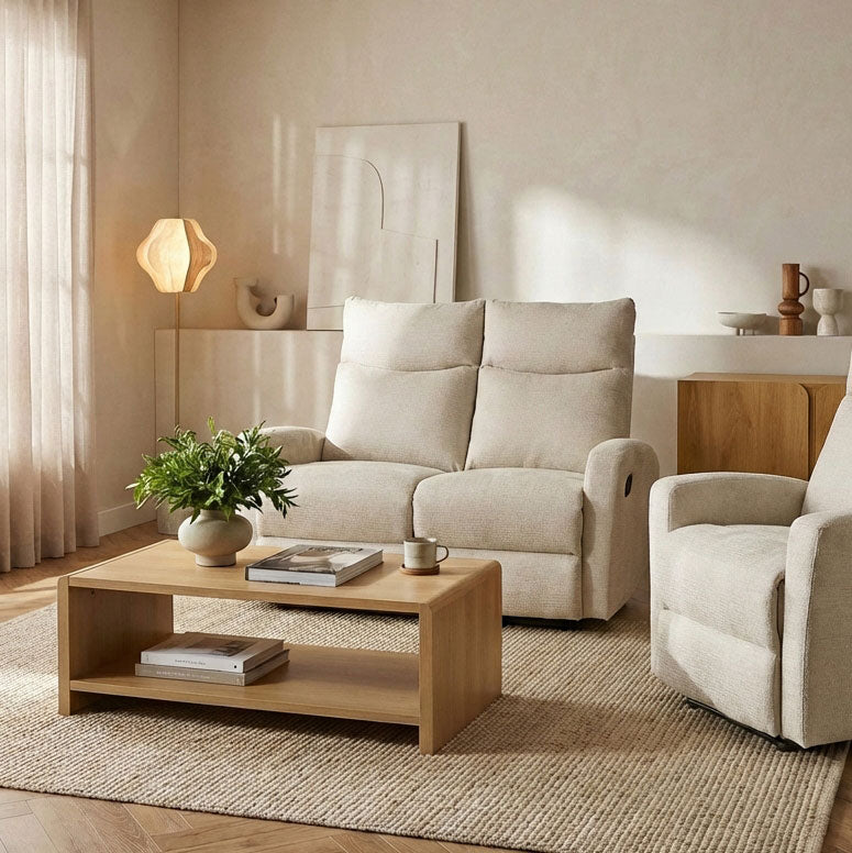 ANTARES Manual Reclining 2-Seater Sofa – Beige
