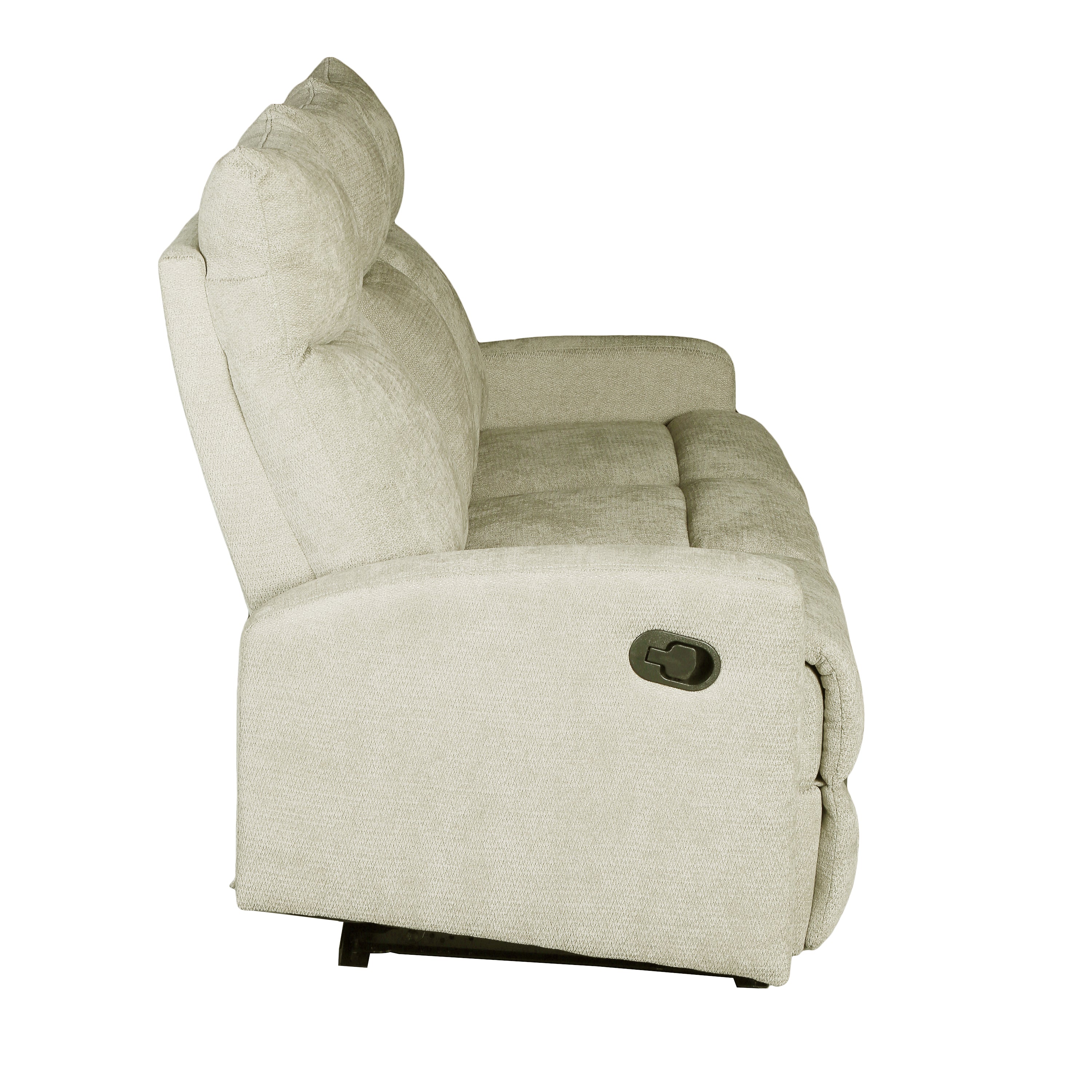 Manual Recliner Sofa Antares 3 Seater Fabric Beige – Beige
