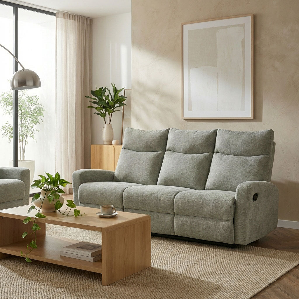 ANTARES Manual Reclining 3-Seater Sofa - Green