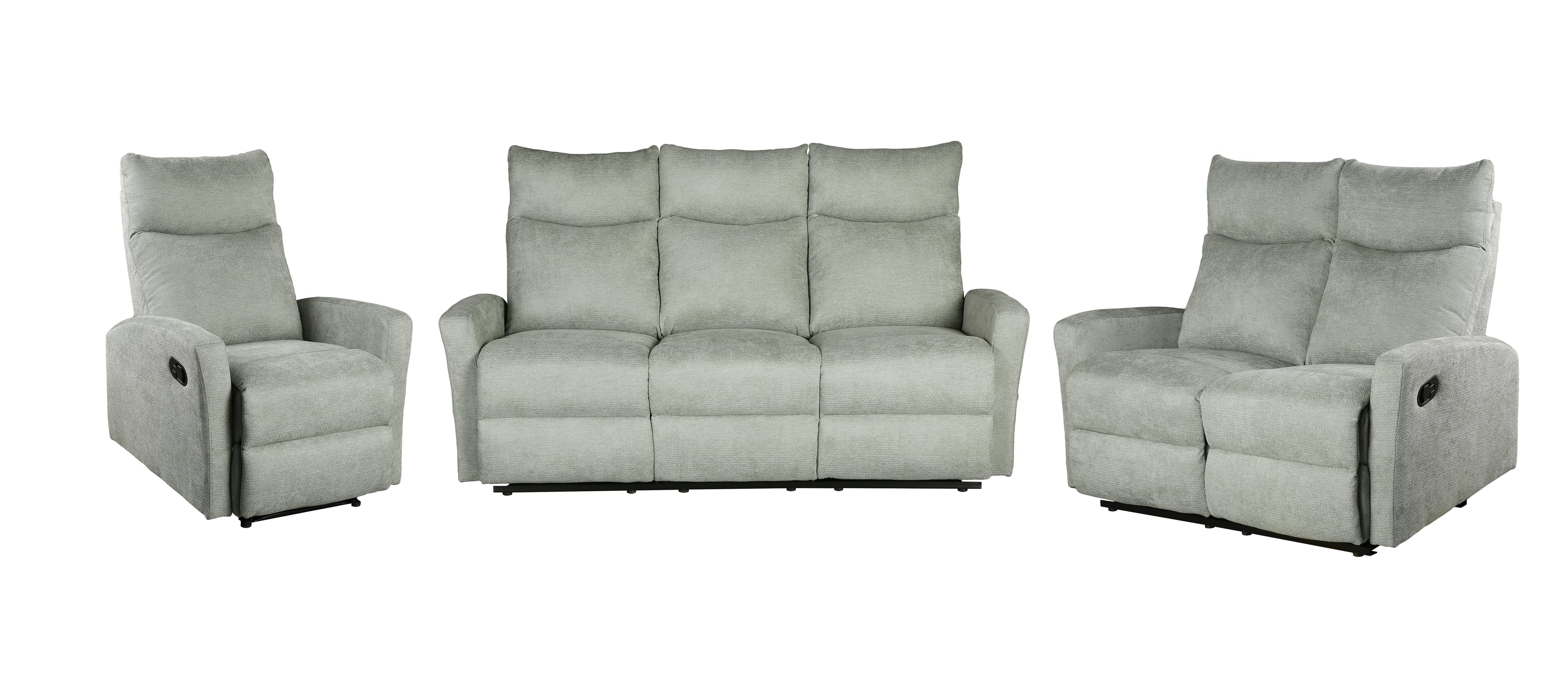 ANTARES 3-Seater + 2-Seater Reclining Sofa + 1-Swivel Armchair Set – Fabric Living Room Furniture