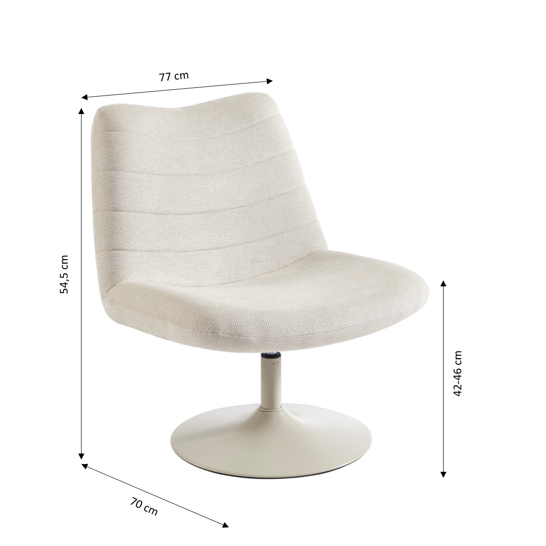 ANTEA Swivel Armchair – Fabric Accent Chair For Modern Living Rooms