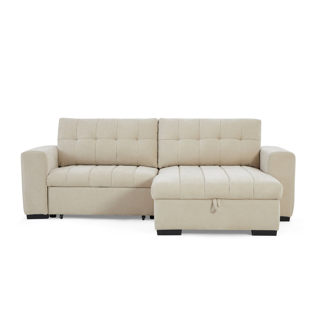 ARISTA 98" Reversible Convertible Sectional Sofa – Beige