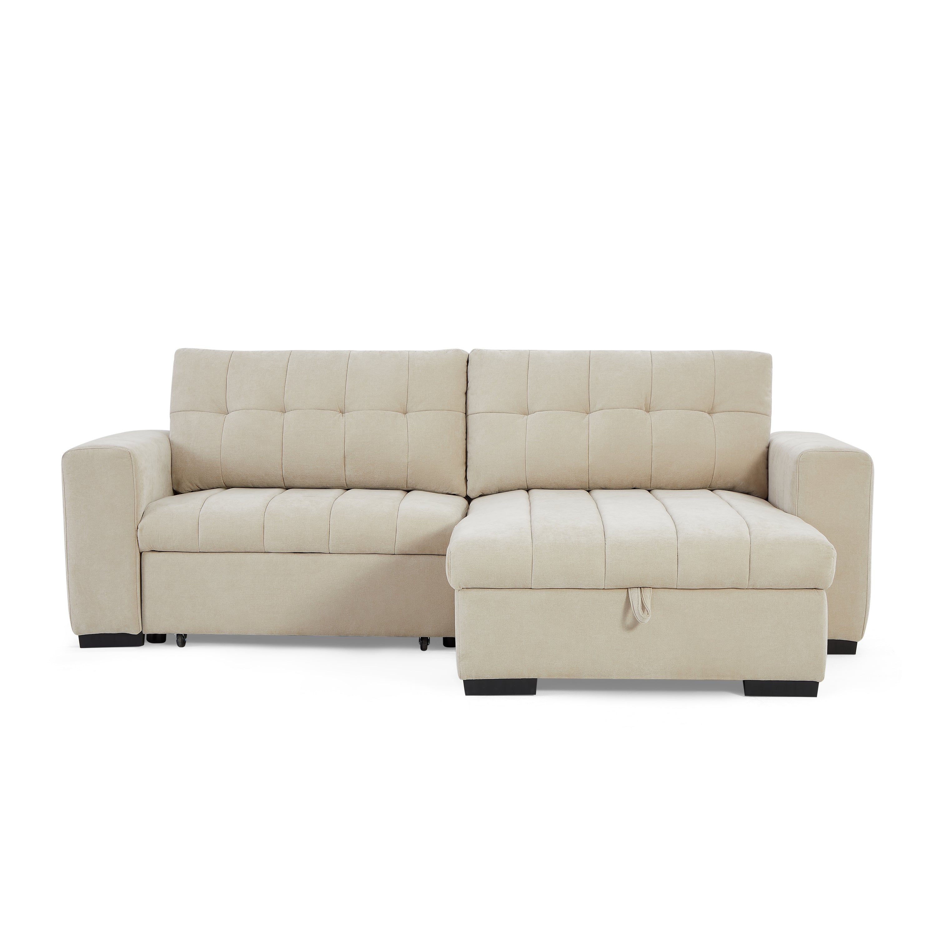 ARISTA 98" Reversible Convertible Sectional Sofa – Beige