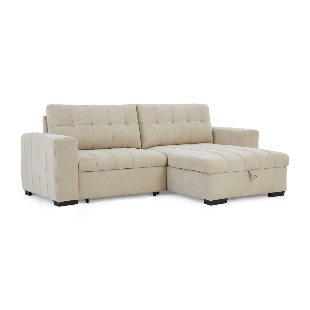 ARISTA 98" Reversible Convertible Sectional Sofa – Beige
