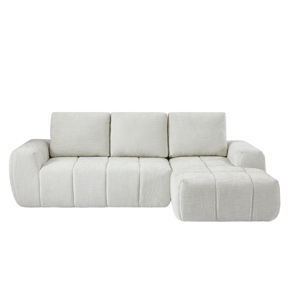 AUREA Right-Facing Fabric Corner Sofa – Beige