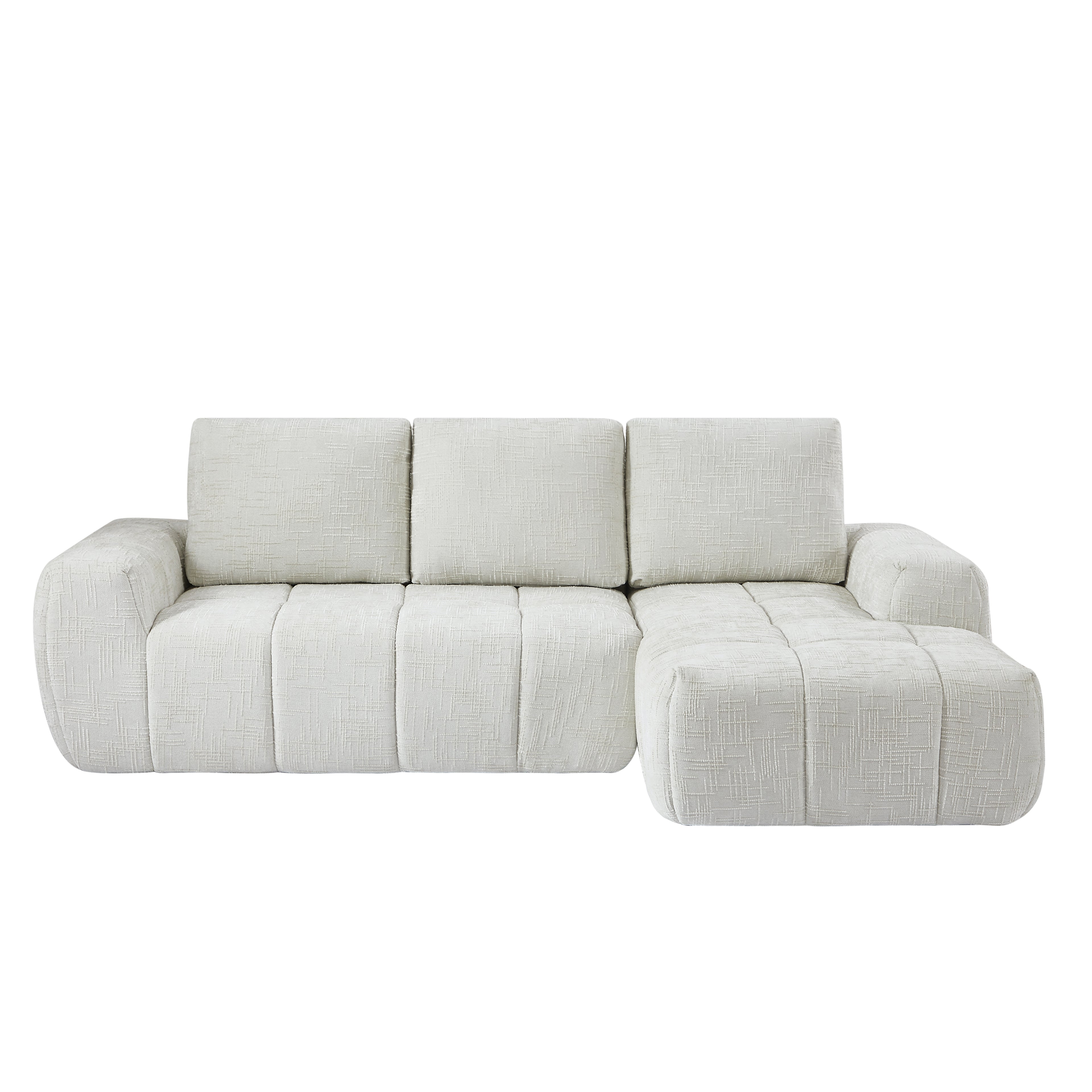 AUREA Right-Facing Fabric Corner Sofa – Beige