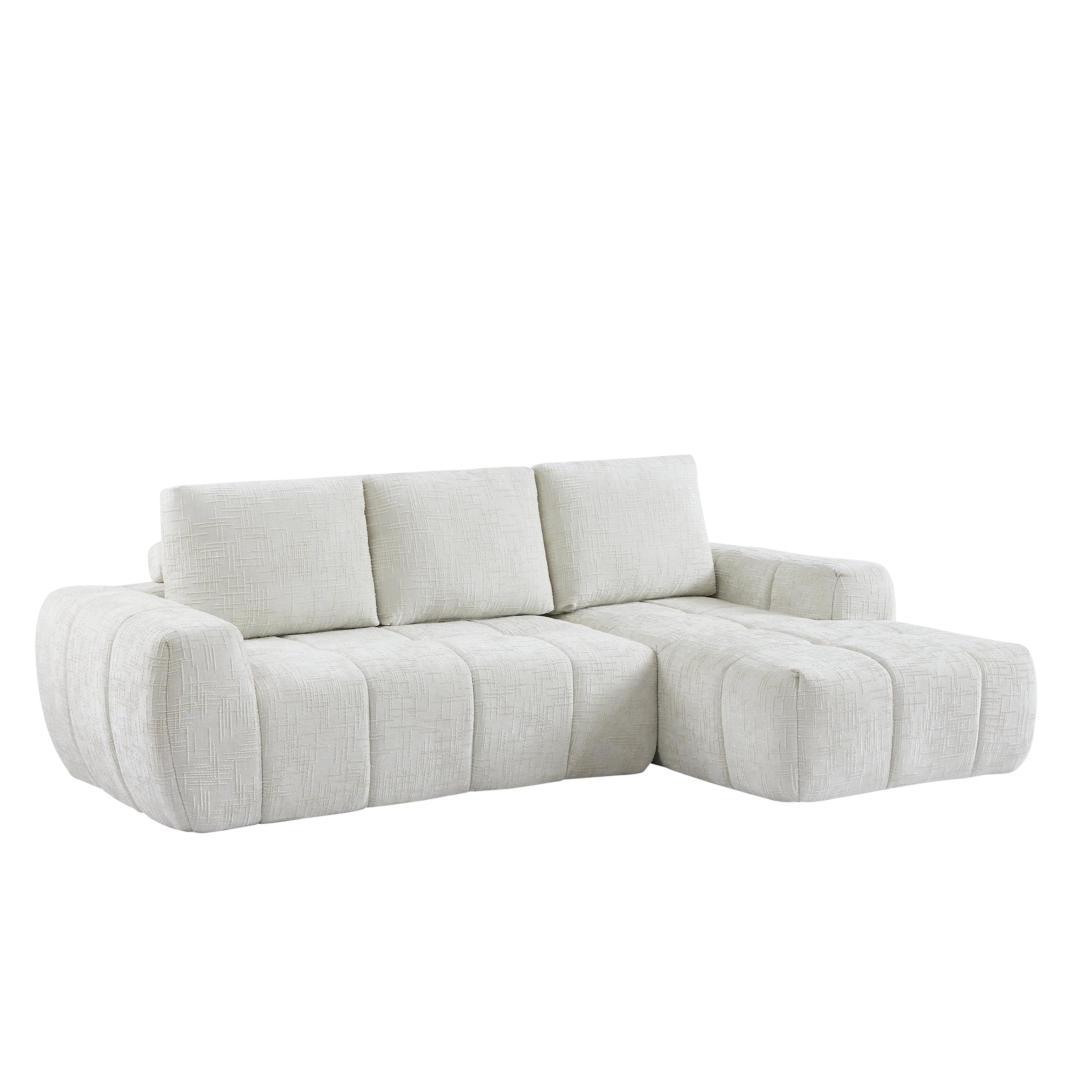 AUREA Right-Facing Fabric Corner Sofa – Beige