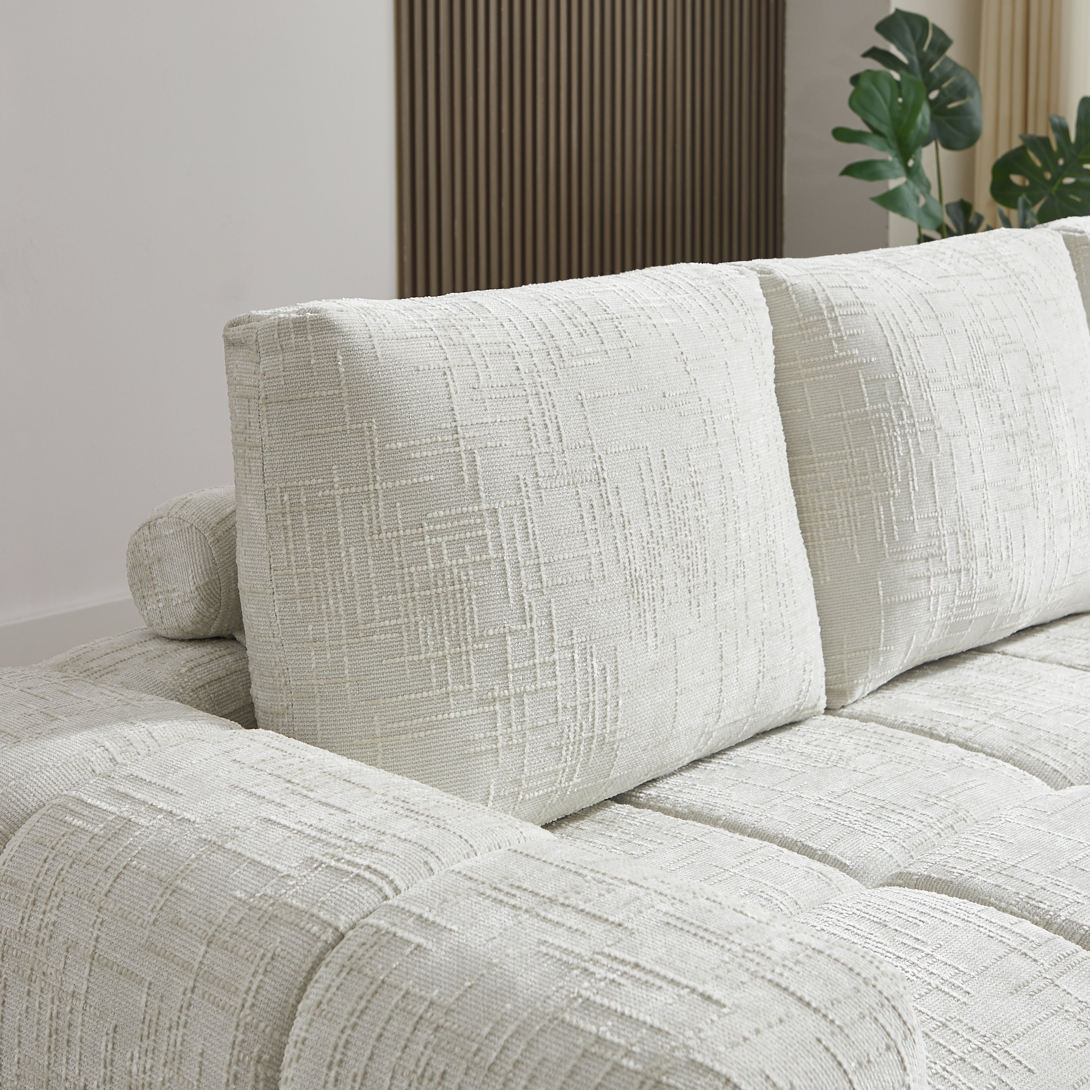 AUREA Right-Facing Fabric Corner Sofa – Beige