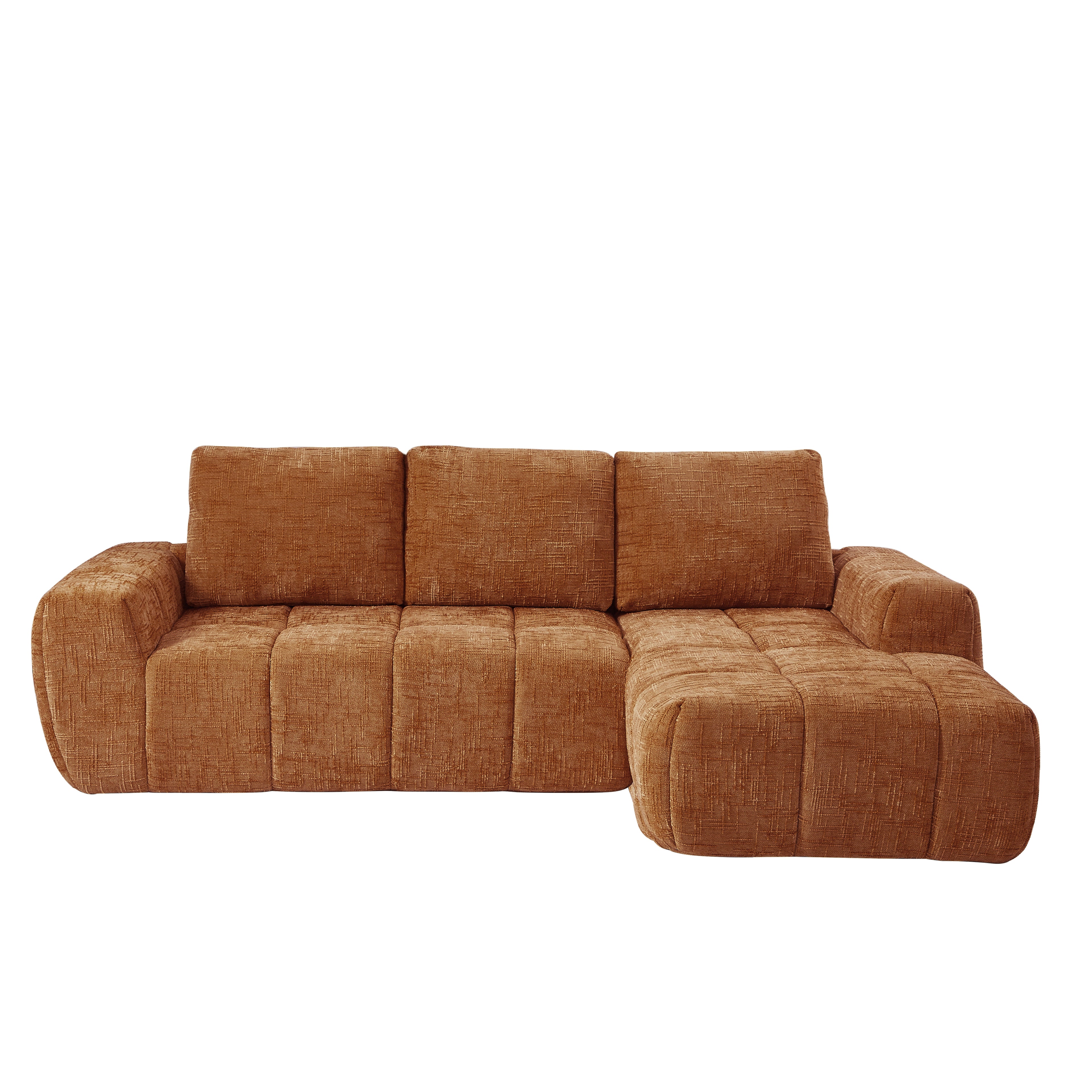 AUREA Right-Facing Fabric Corner Sofa – Terracotta