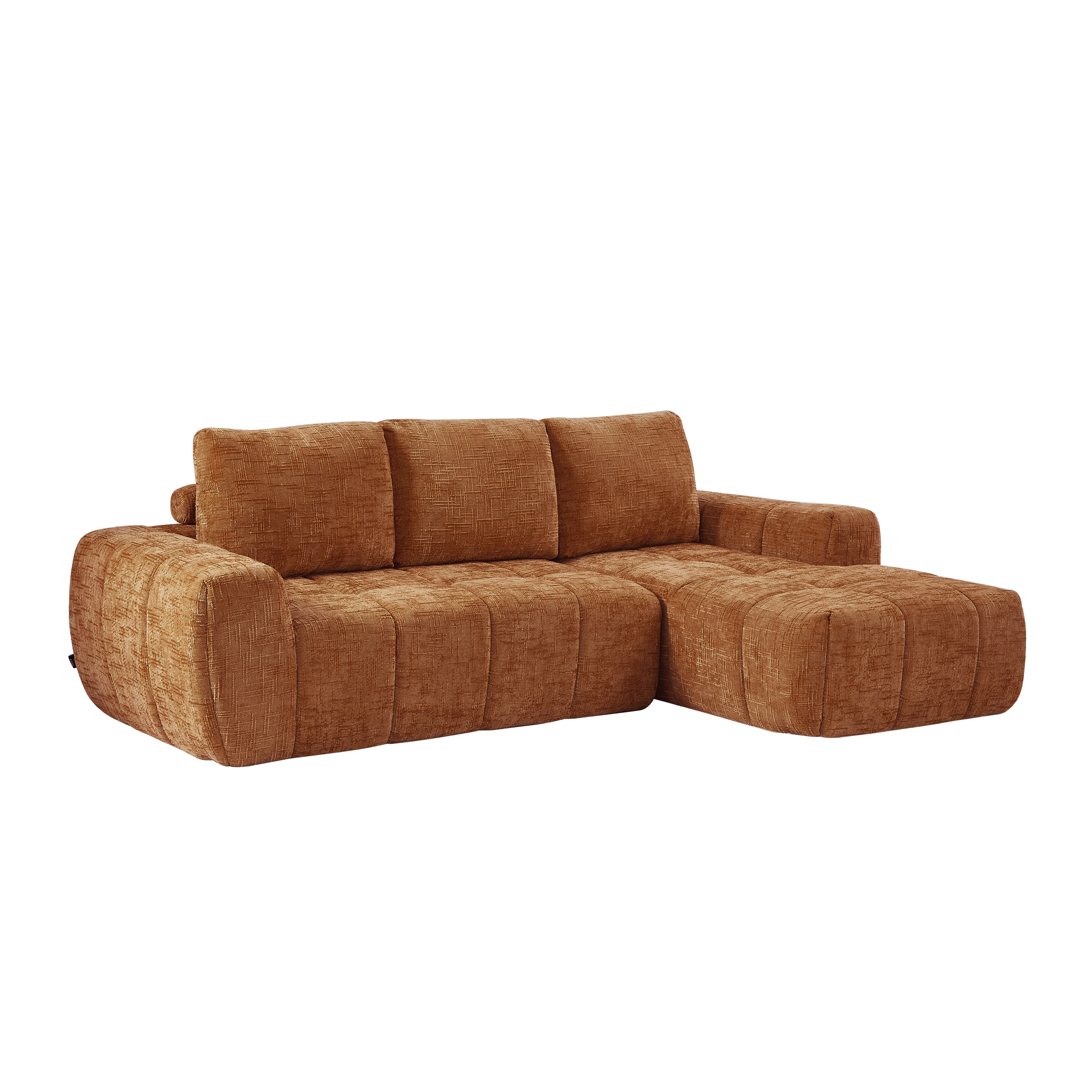 AUREA Right-Facing Fabric Corner Sofa – Terracotta