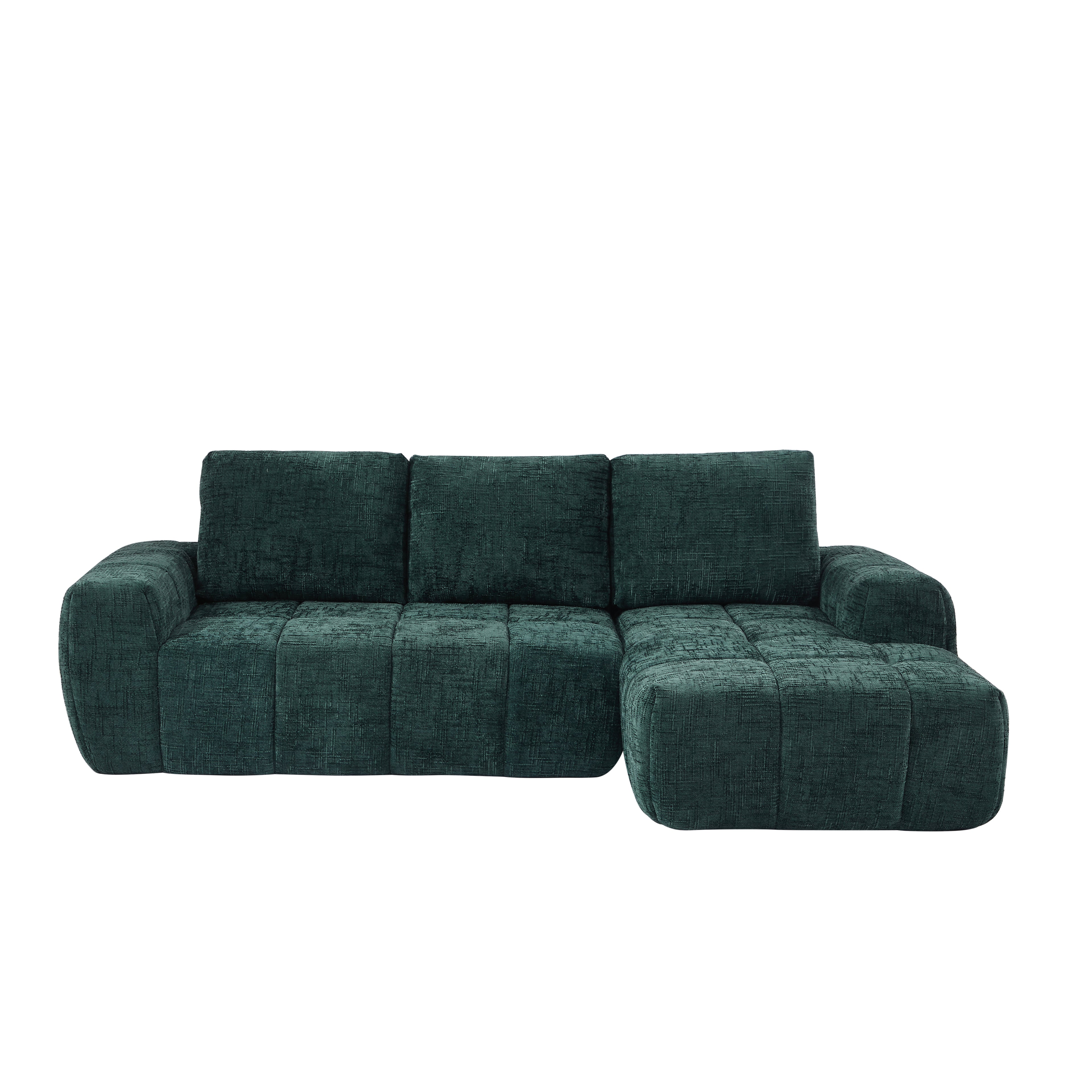 AUREA Right-Facing Fabric Corner Sofa – Green