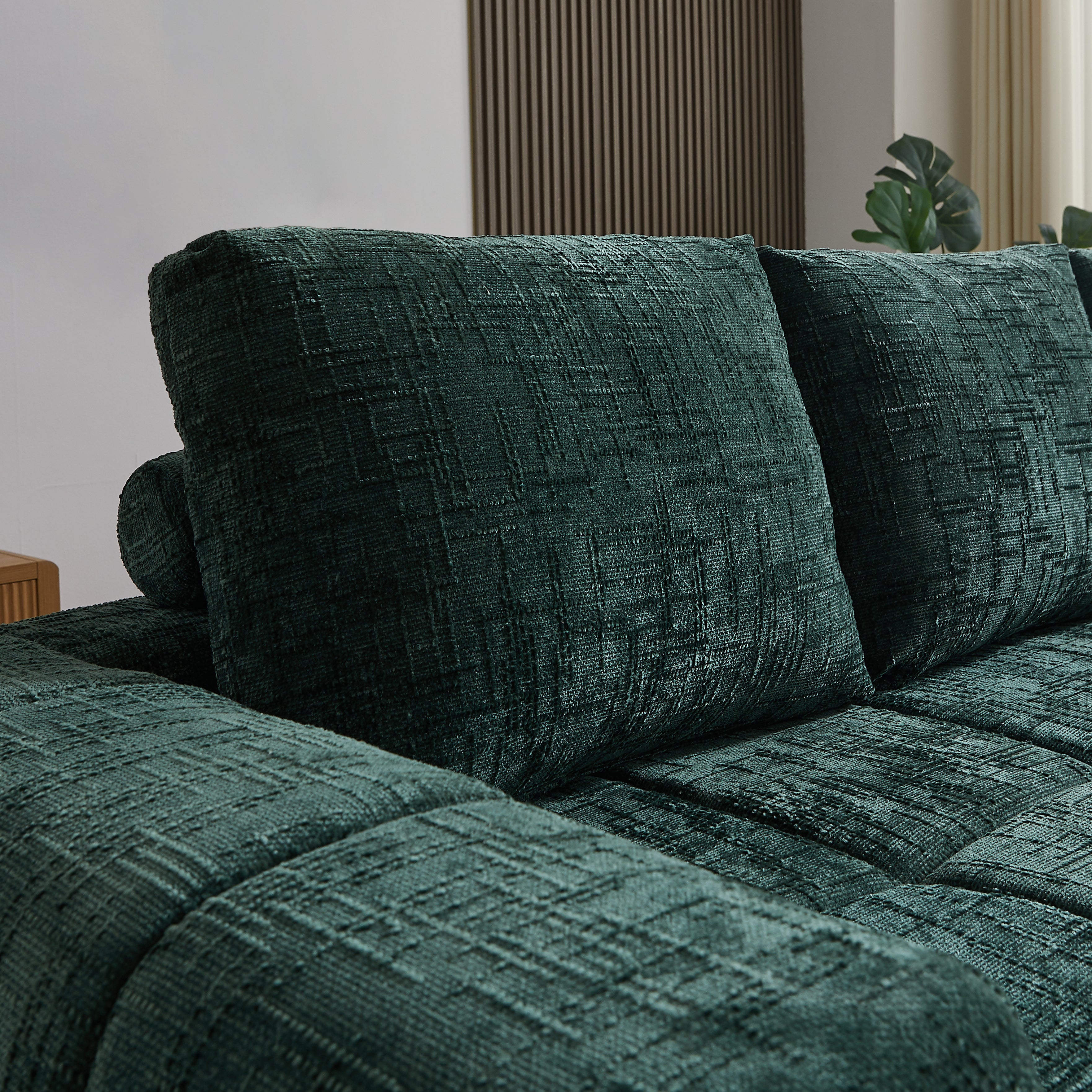 AUREA Right-Facing Fabric Corner Sofa – Green