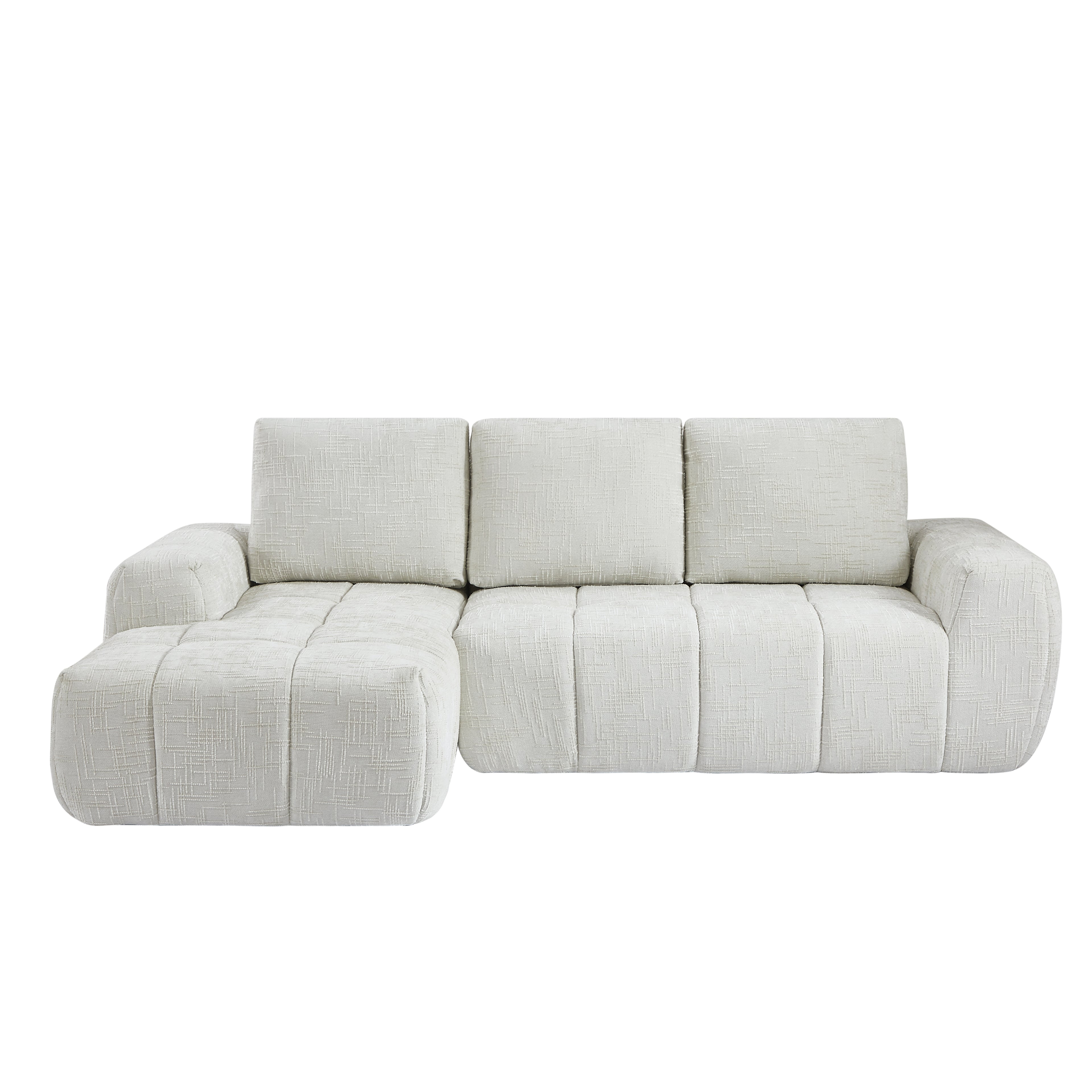 AUREA Left-Facing Fabric Corner Sofa – Beige
