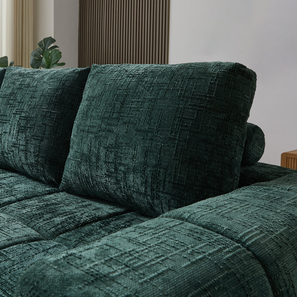AUREA Left-Facing Fabric Corner Sofa – Green