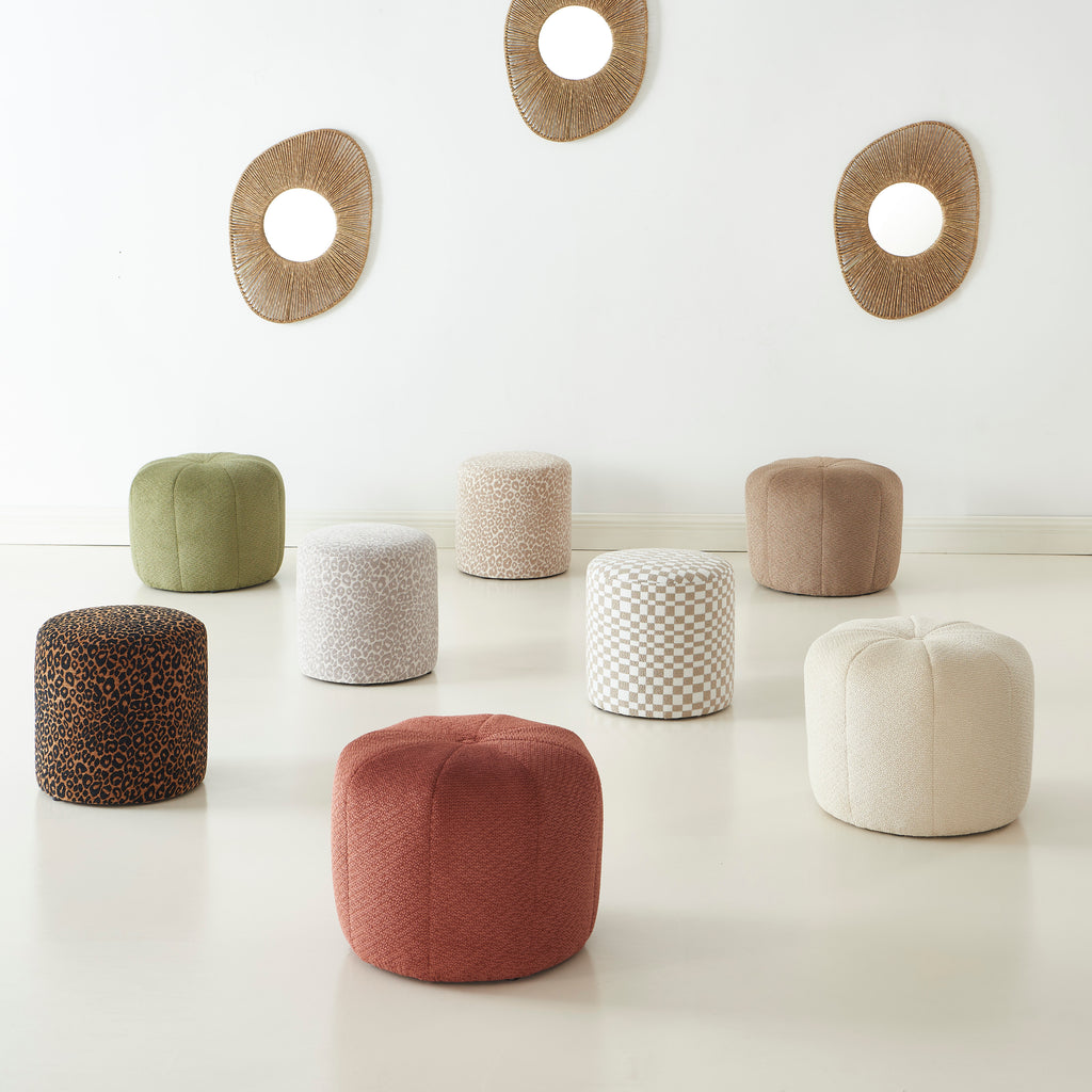 ASSA Pouf - Brown - Beige - Green - Terracotta