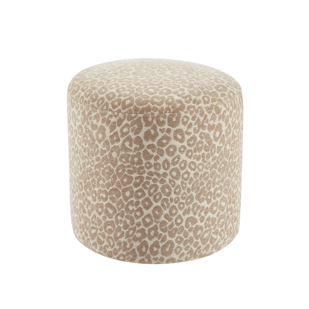AWA Printed Leopard Pouf - Beige