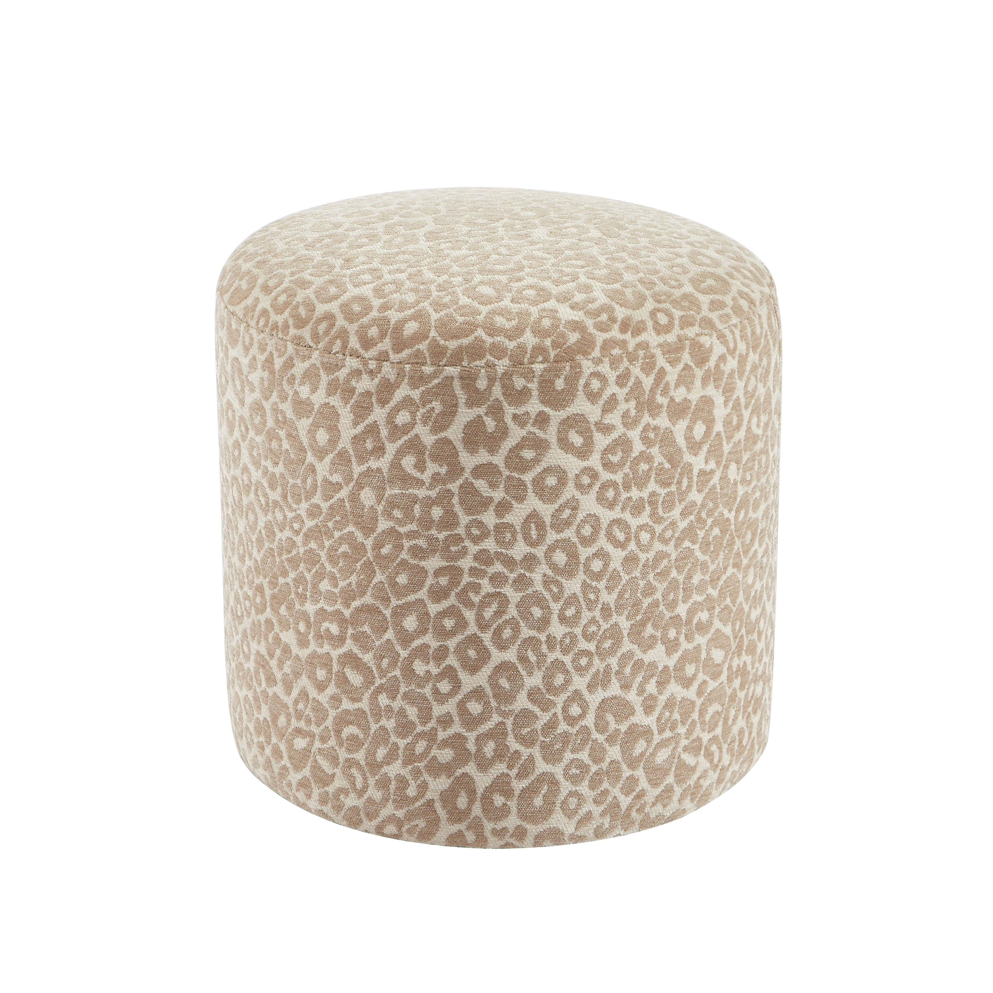 AWA Printed Leopard Pouf - Beige