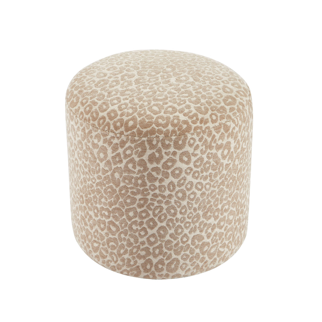 AWA Printed Leopard Pouf - Beige