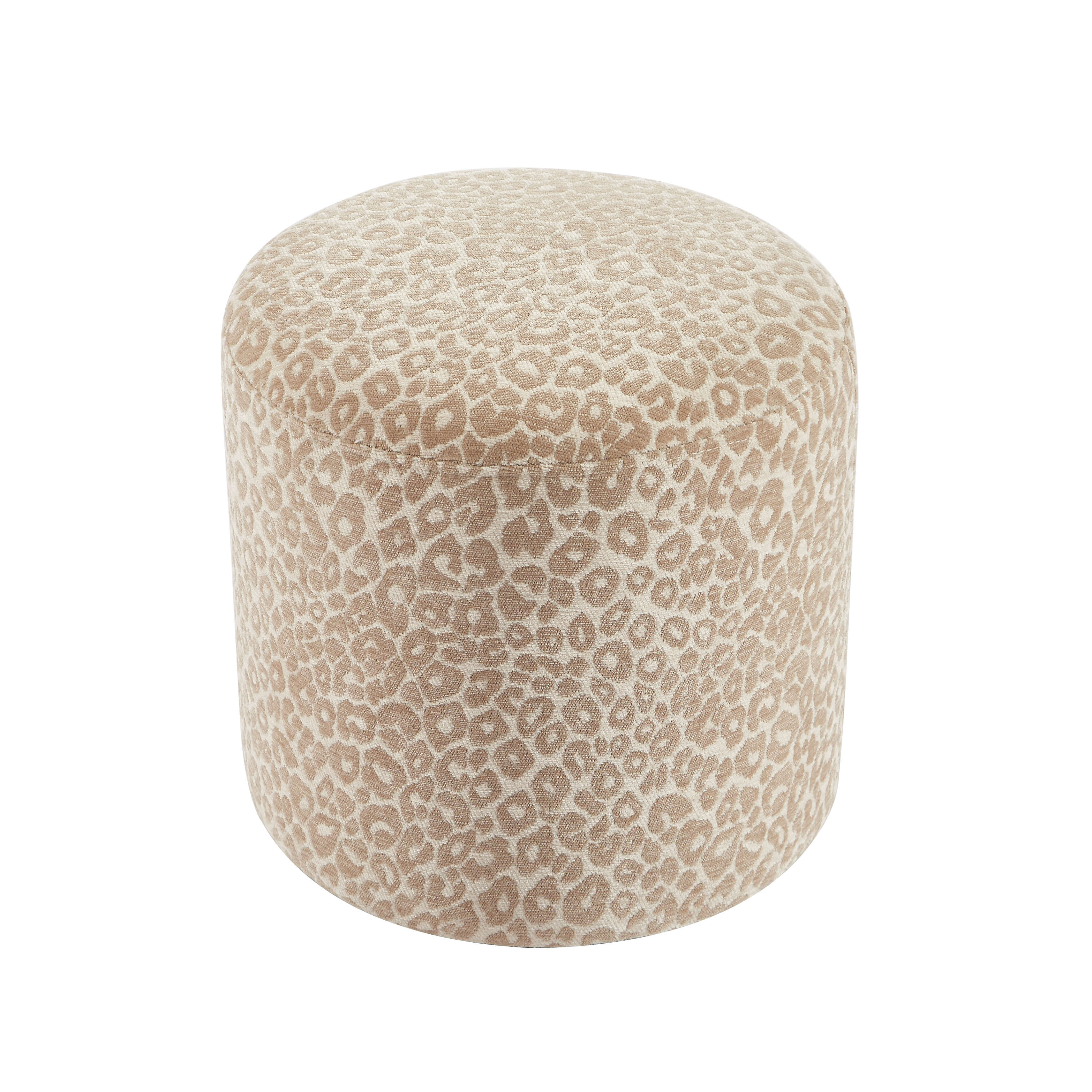 AWA Printed Leopard Pouf - Beige