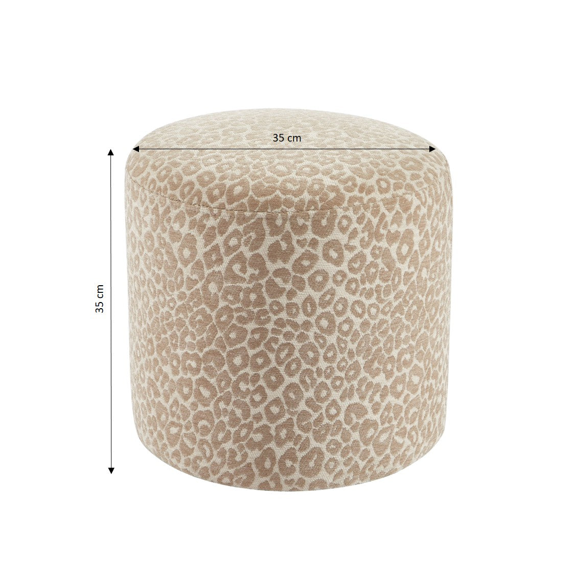AWA Printed Leopard Pouf - Beige