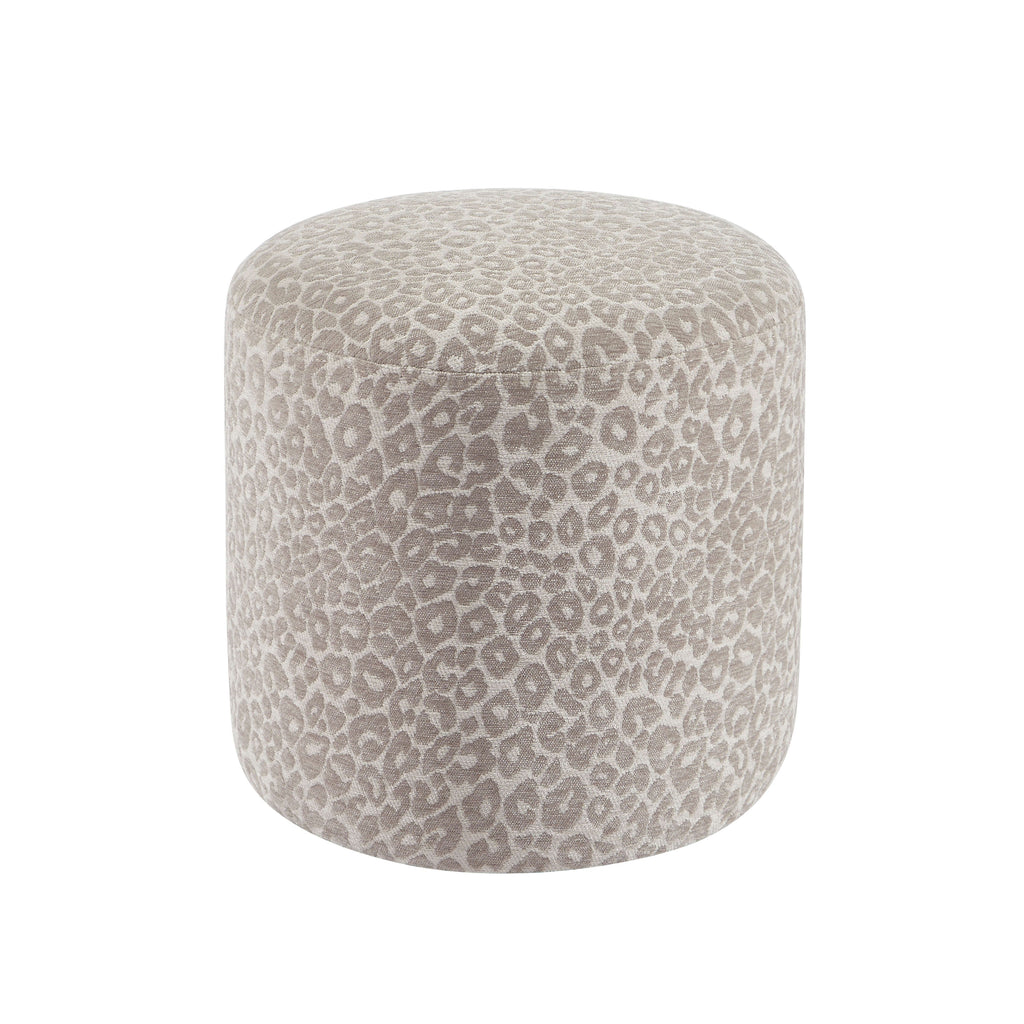 AWA Printed Leopard Pouf - Gray
