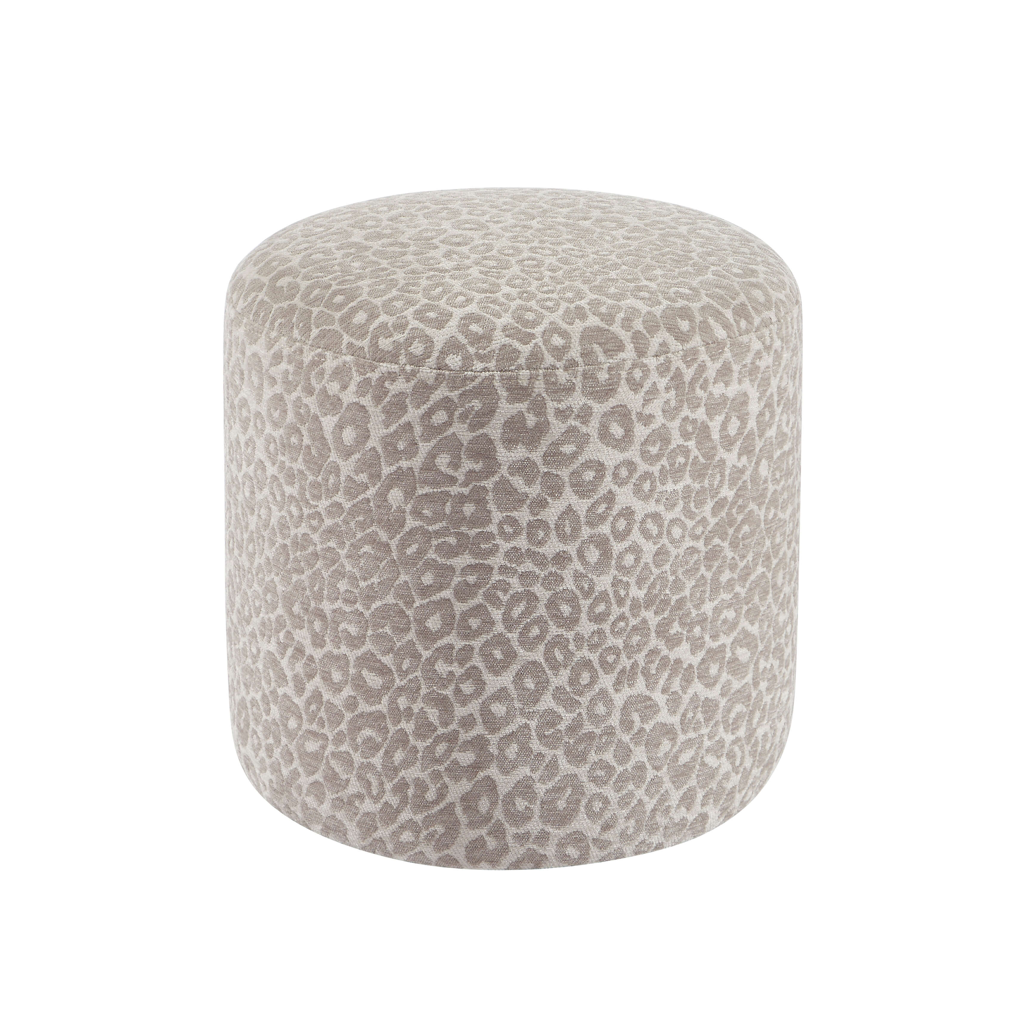 AWA Printed Leopard Pouf - Gray