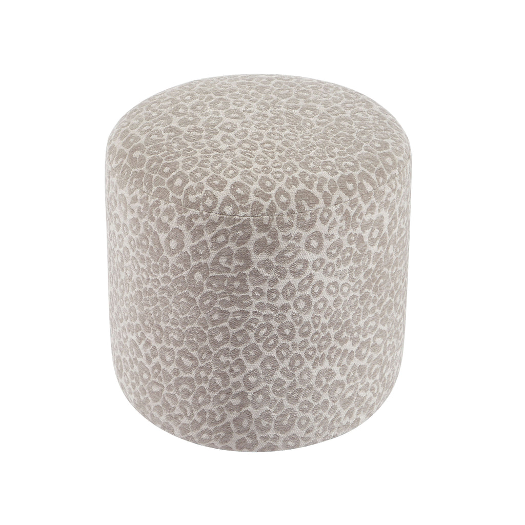 AWA Printed Leopard Pouf - Gray