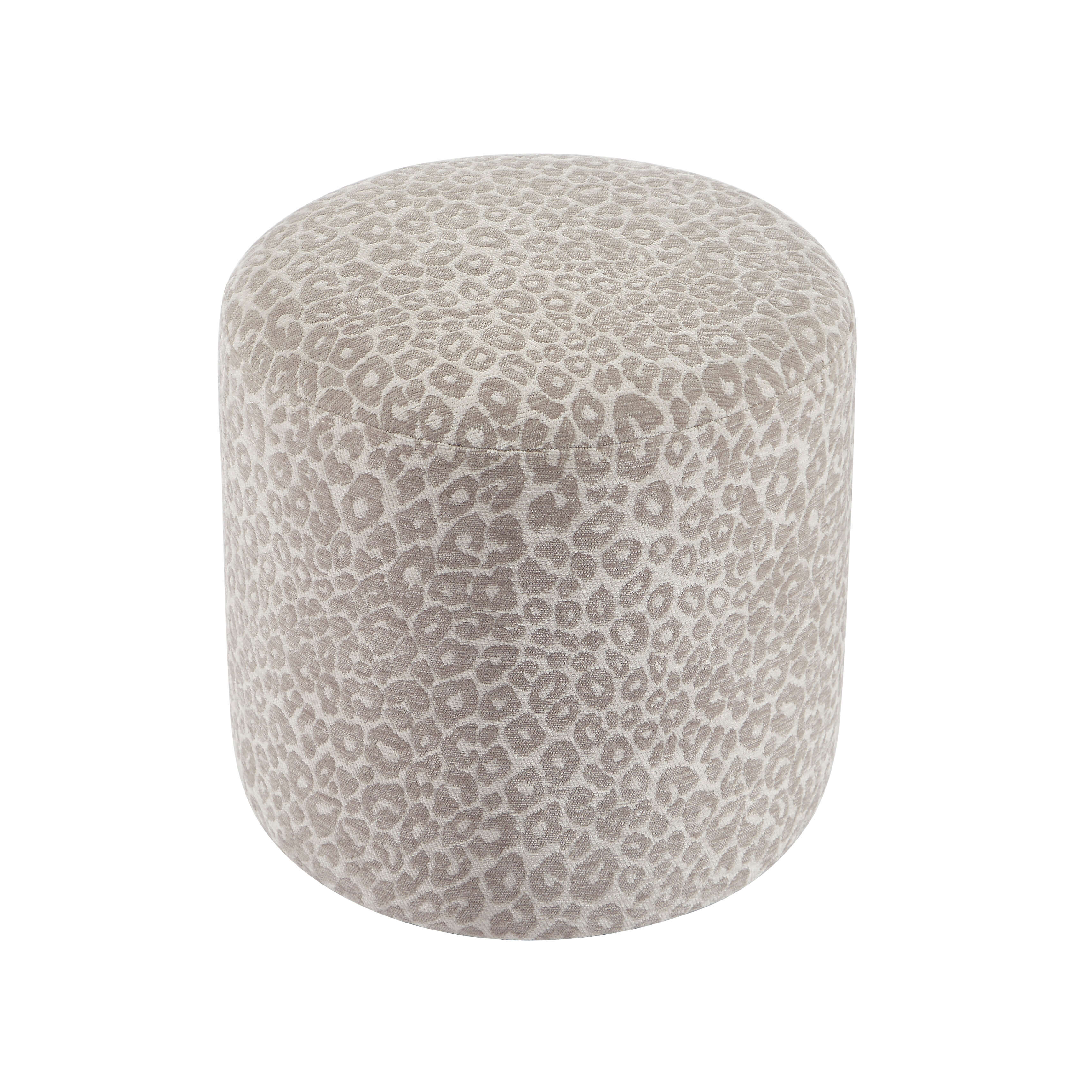 AWA Printed Leopard Pouf - Gray
