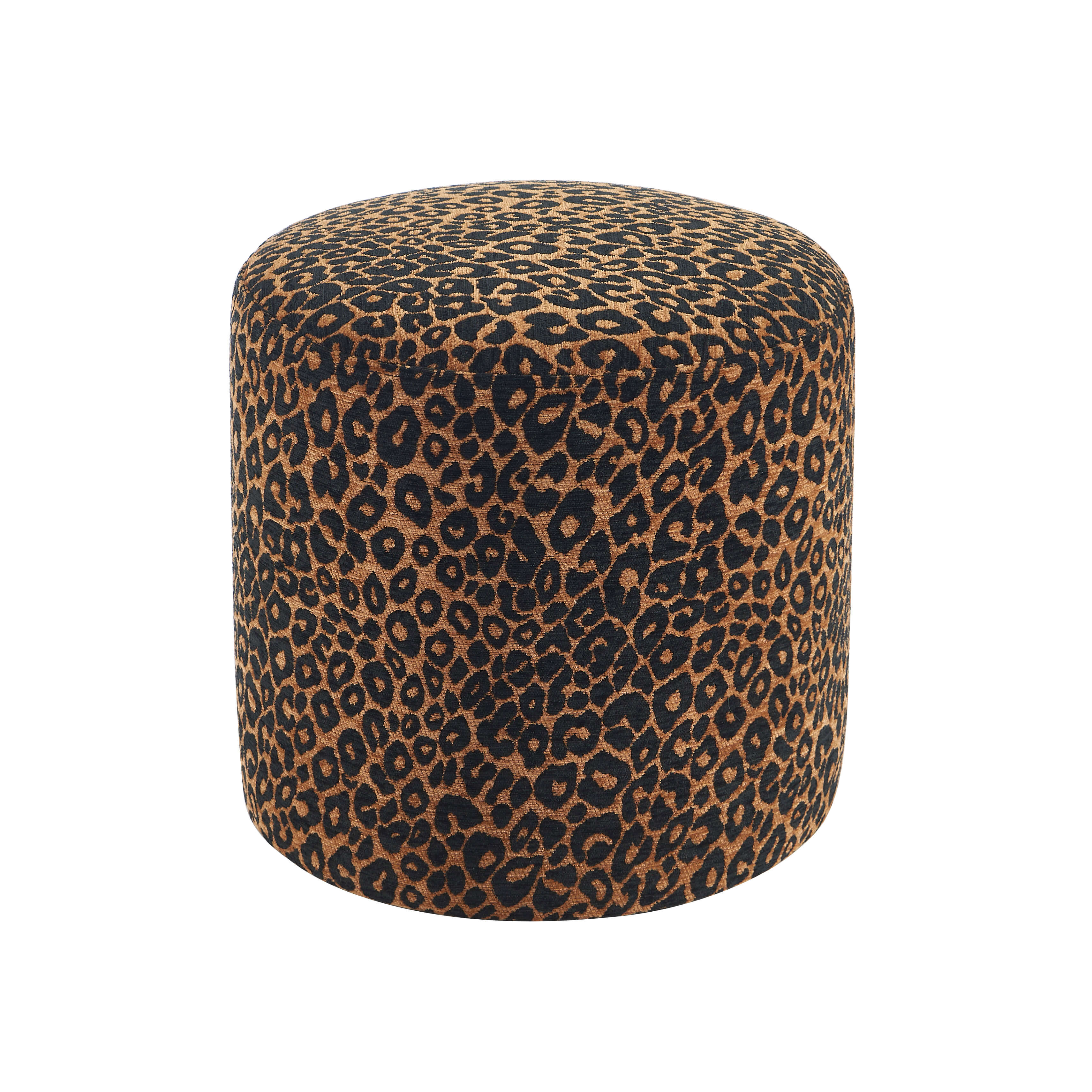 AWA Printed Leopard Pouf - Black
