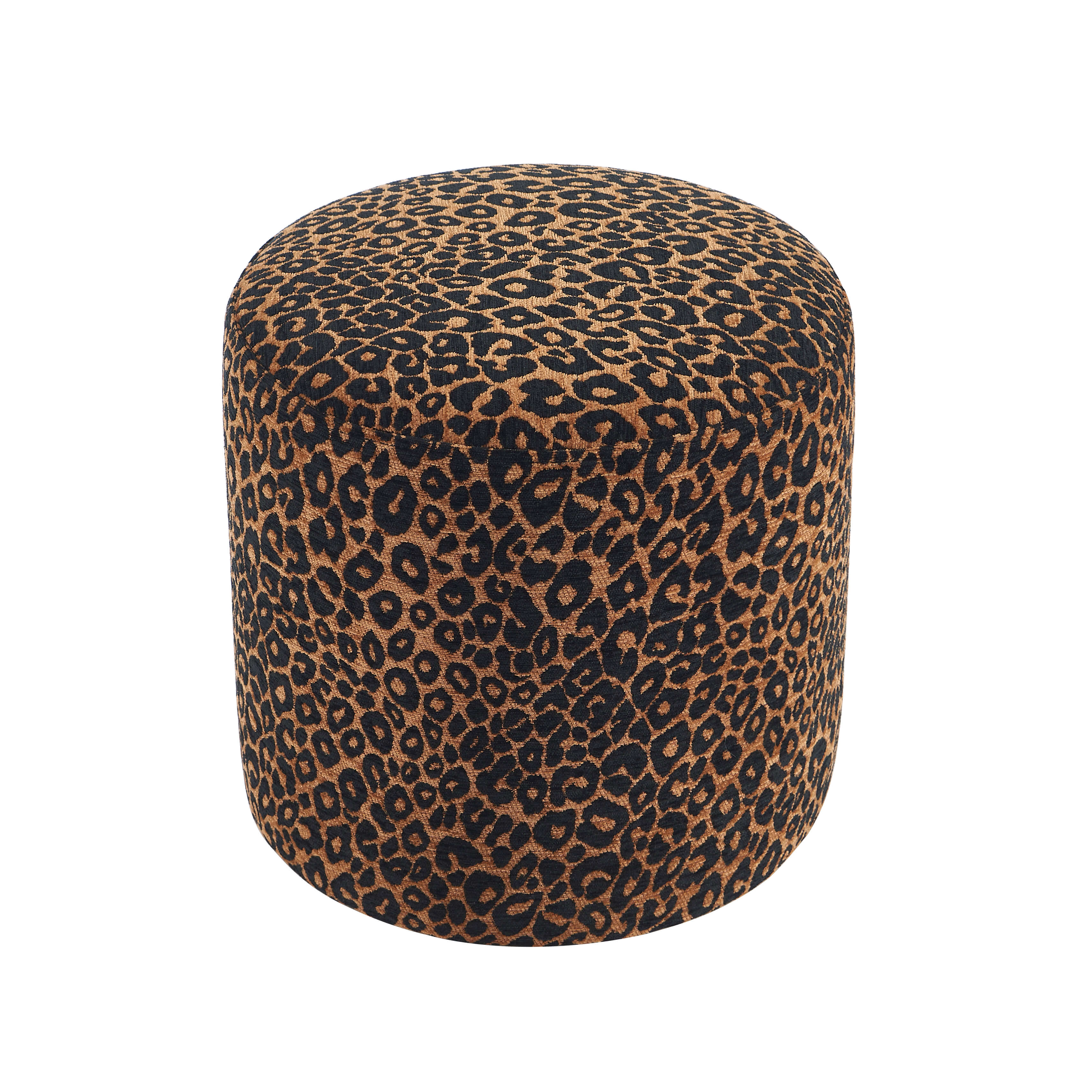 AWA Printed Leopard Pouf - Black