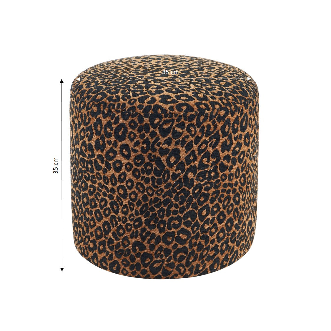 AWA Printed Leopard Pouf - Black