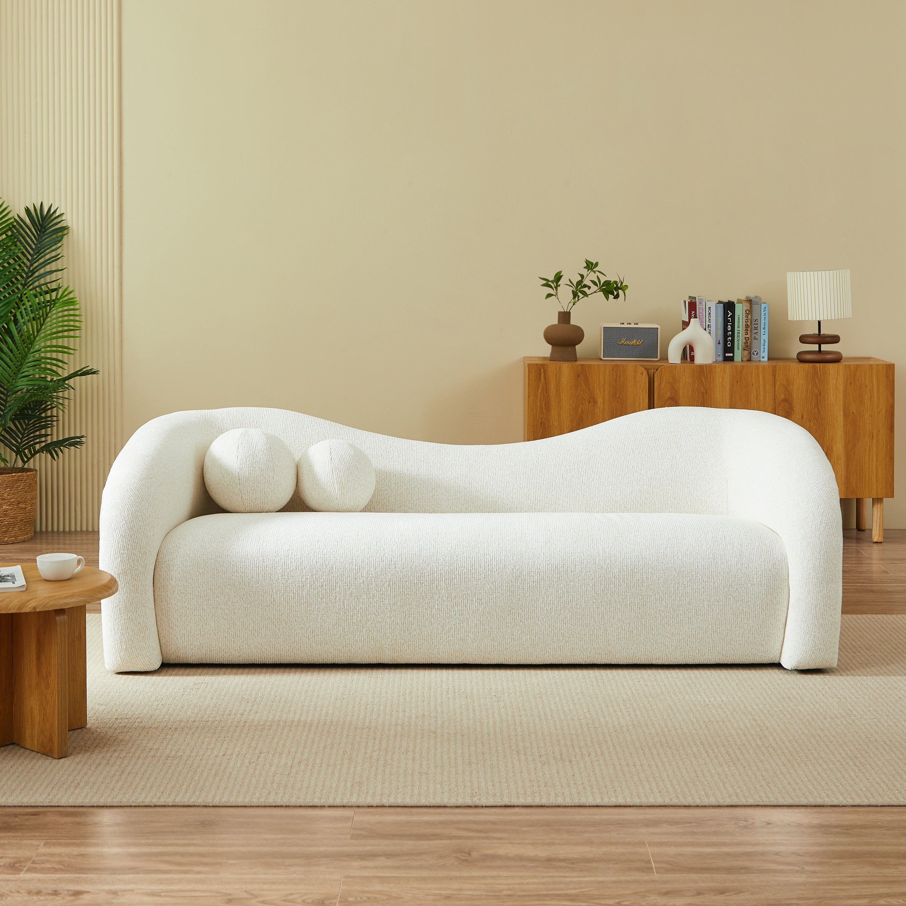 BACALA Fixed 3-Seater Sofa – Chenille Fabric Living Room Furniture