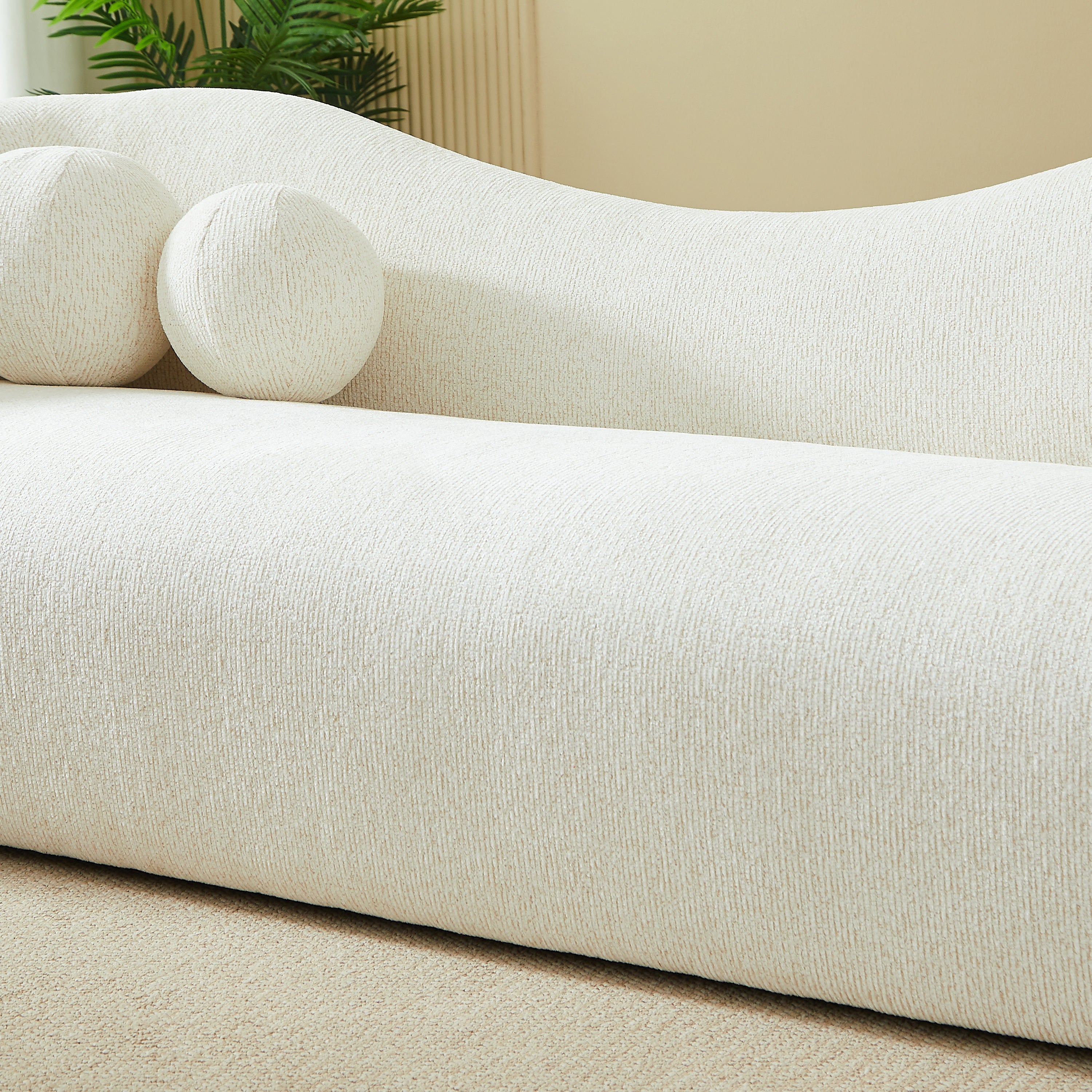 BACALA Fixed 3-Seater Sofa – Chenille Fabric Living Room Furniture